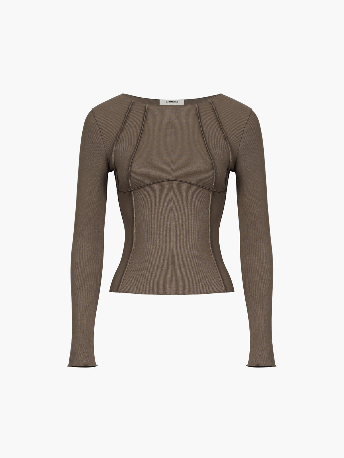 Blusa Básica de Manga Larga con Ribetes