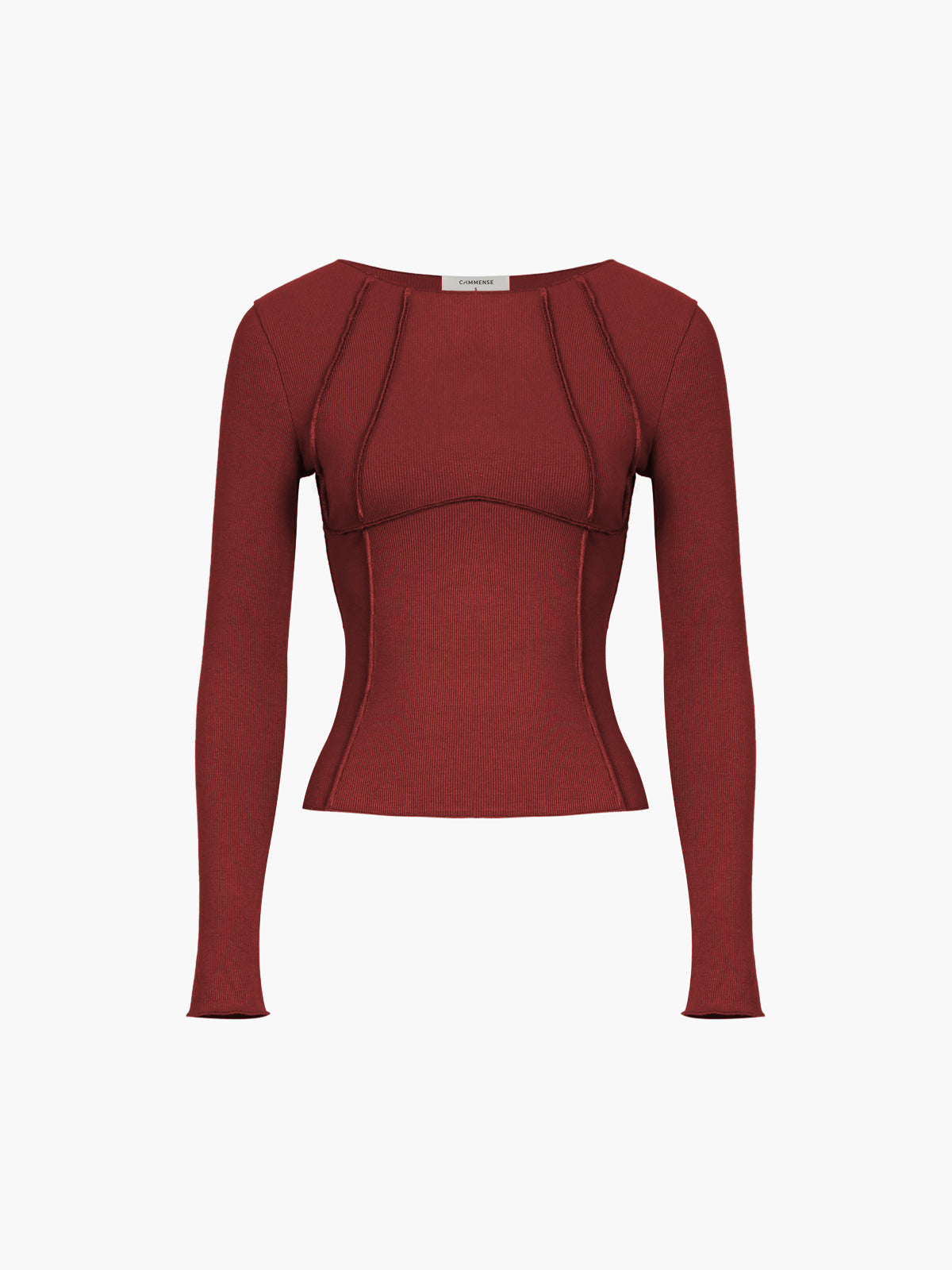 Blusa Básica de Manga Larga con Ribetes
