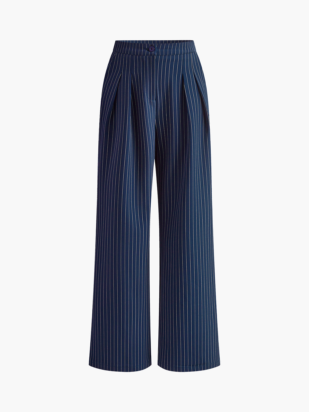 Pantalones Anchos Plisados con Rayas Diplomáticas